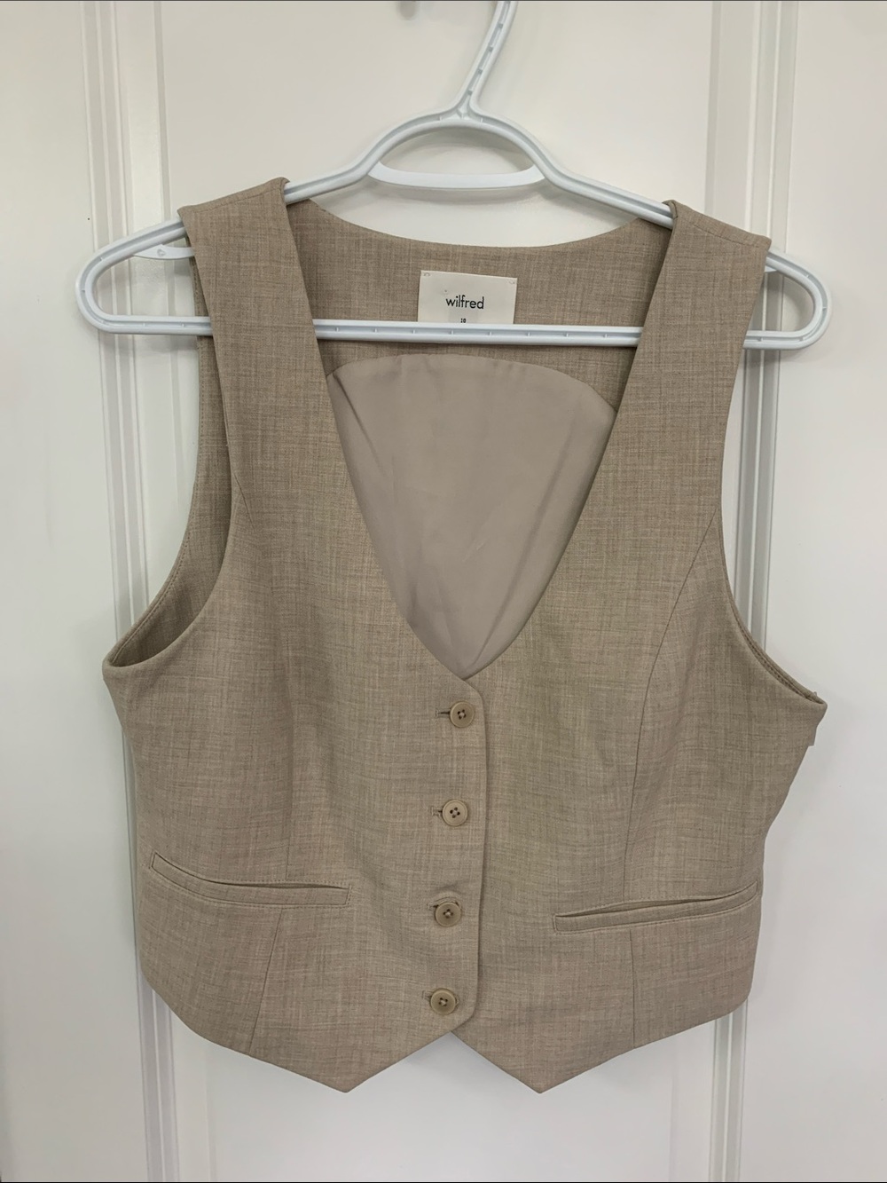 Wilfred Neutral Tan Button-Front Vest